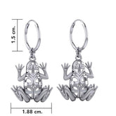 Knotwork Frog Silver Hoop Earrings TER2096 - DiveSilver Jewelry
